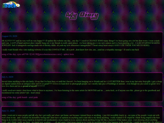 diary screenshot