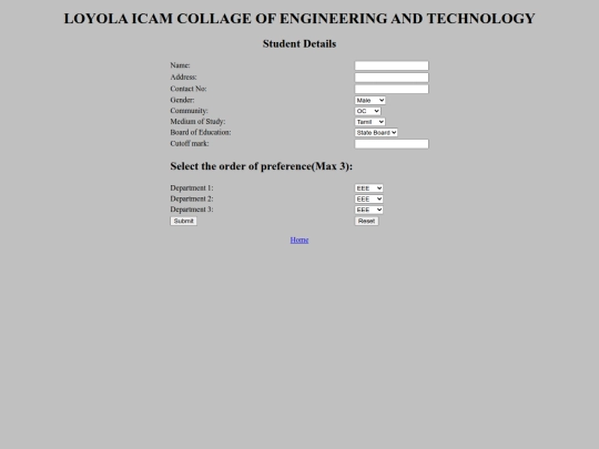 LICET Admission/admission screenshot