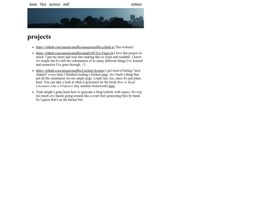 projects screenshot