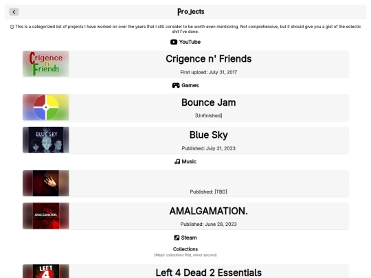 projects screenshot