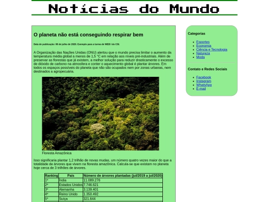 Exercício /Web screenshot
