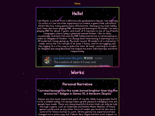 Narrative screenshot