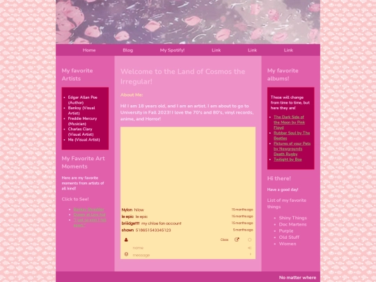 cosmostheirregularhome screenshot