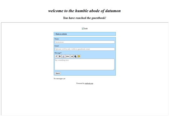 guestbook screenshot