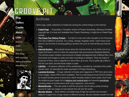 links screenshot