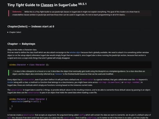 Tiny Tight Guide to Classes screenshot