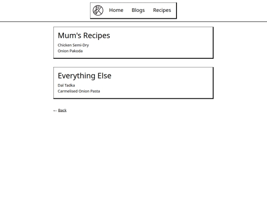 recipes screenshot