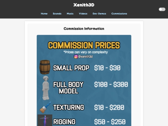 commissions screenshot