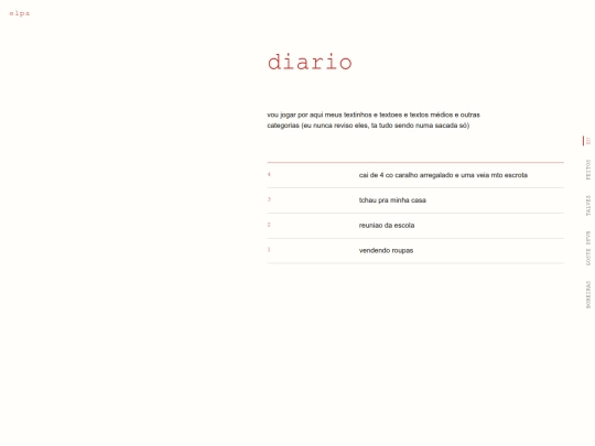 dudu site/pages/diario screenshot