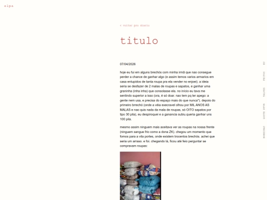 dudu site/pages/diario/1 screenshot