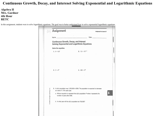 Algebra screenshot