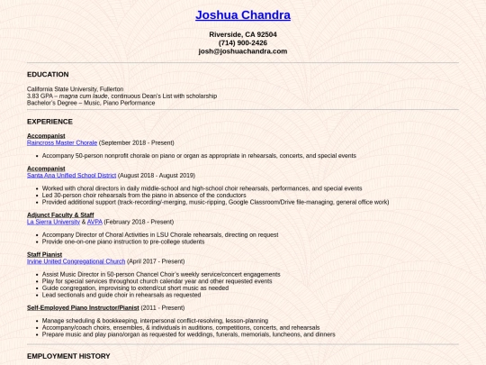 resume screenshot