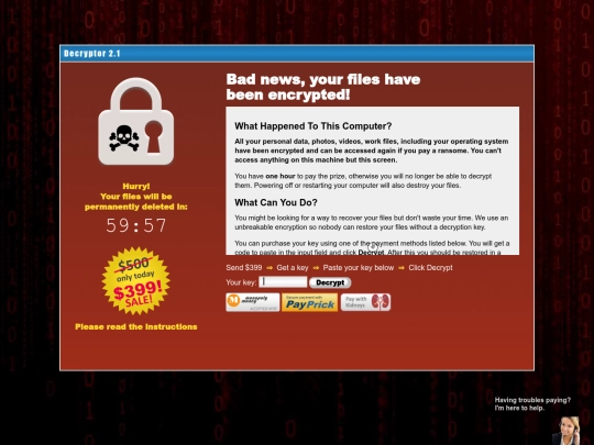 FBI/virus screenshot