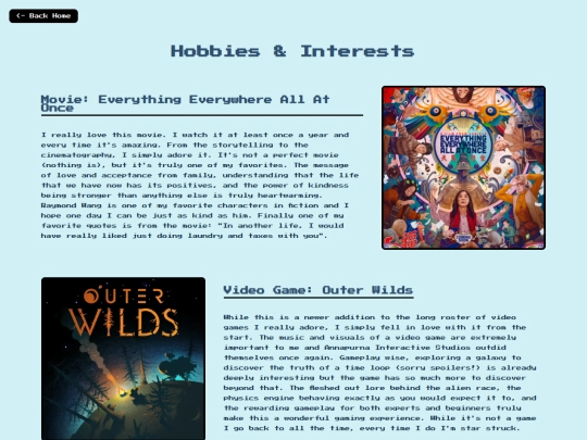 interests screenshot