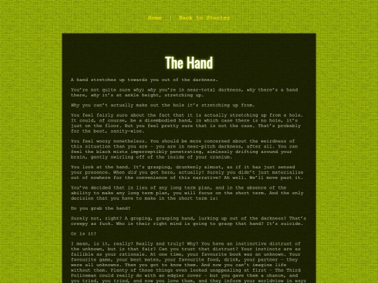 ShortStories.yea/thehand screenshot