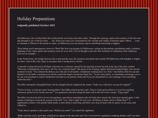 Fiction/Wicked Carousel/Preparations screenshot