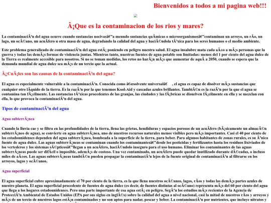 pagina/contaminacion de rios mares y lagos screenshot