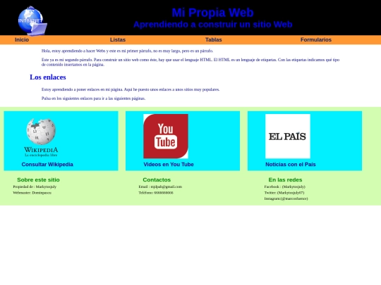 Primera web screenshot