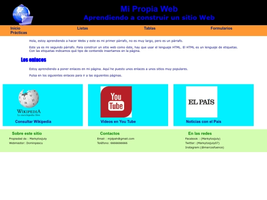 nuestra web screenshot