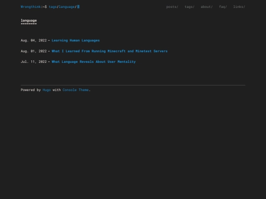 tags/language screenshot
