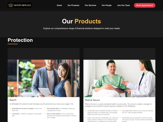 products screenshot
