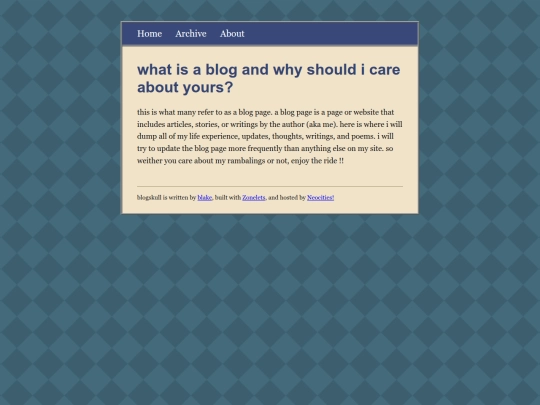 blog/about screenshot