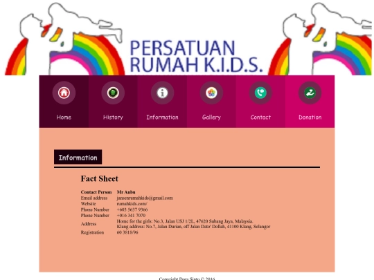 assignment 2/html - orphanage/information screenshot