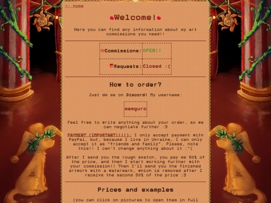 commisions screenshot