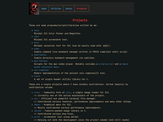 projects screenshot
