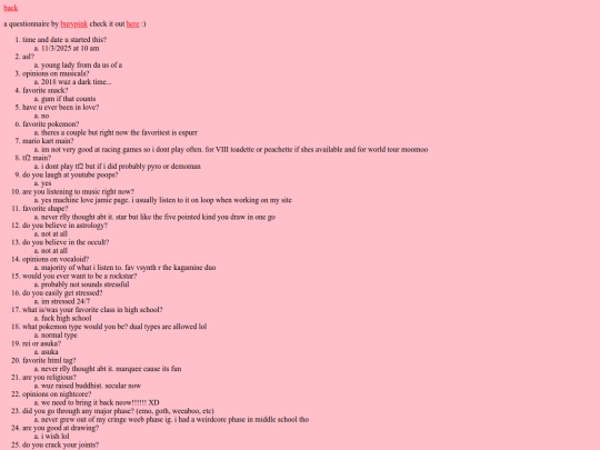 questionnaire screenshot