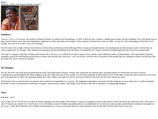 Readings/Niketche screenshot