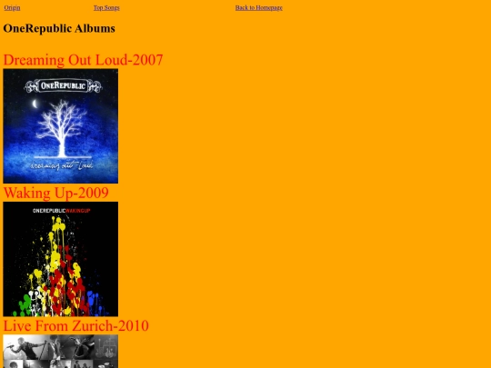 OneRepublicAlbums screenshot