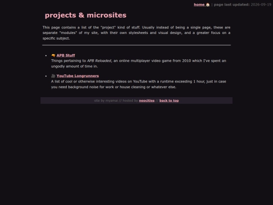 projects screenshot