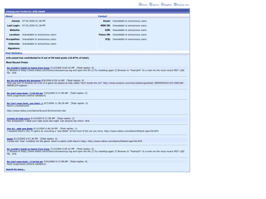 Portal/Forum/User/UserProfile.aspx?UserName=erik.cassel screenshot