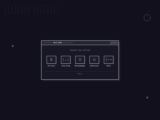 Mini-games/Menu screenshot