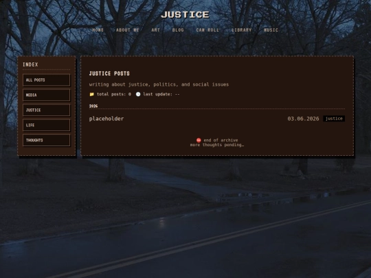 blog/justice/justice.home screenshot