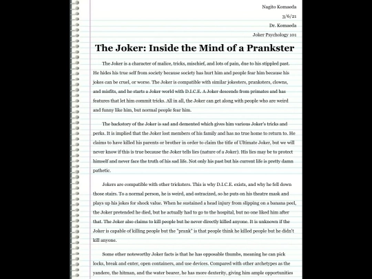 page/joker screenshot