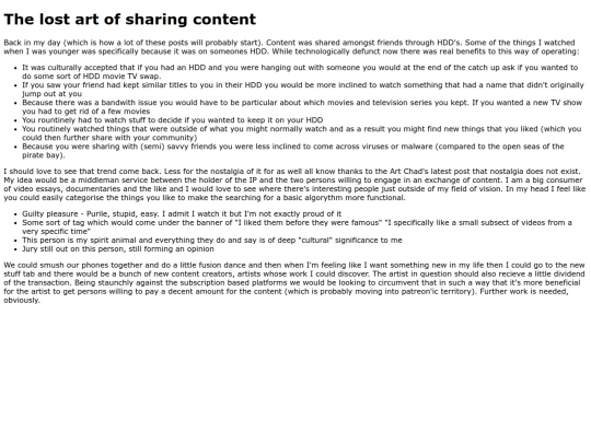 lostartofcontentsharing screenshot