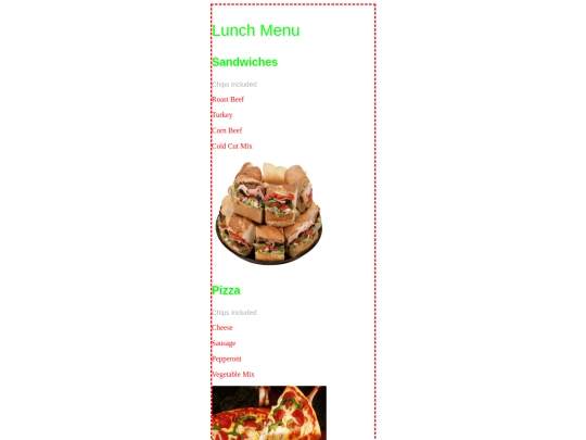 Restaurant Menu/Lunch screenshot