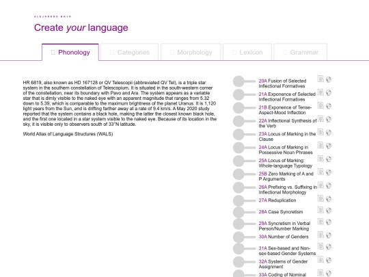 conlang/LanguageCreator/language_creator screenshot