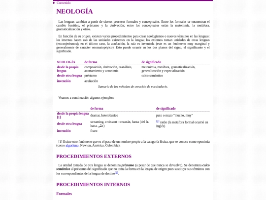 linguistics/intro/neología screenshot