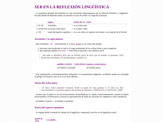 linguistics/intro/ser_reflexión_lingüística screenshot