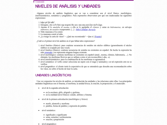 linguistics/intro/unidades_niveles_de_estudio screenshot