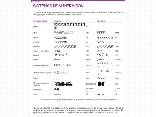 writing/numerals/numerales screenshot