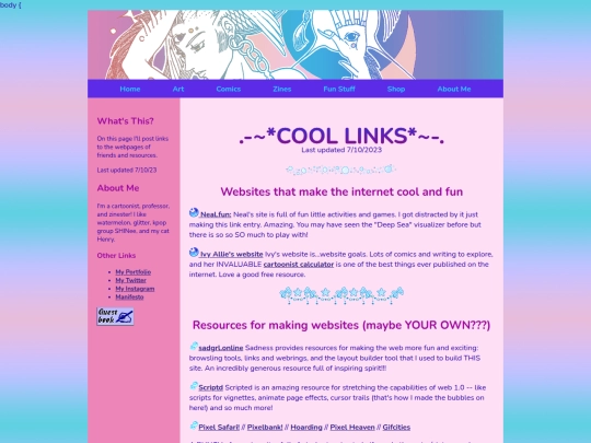 links screenshot