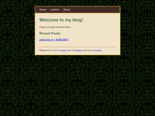 Blog screenshot