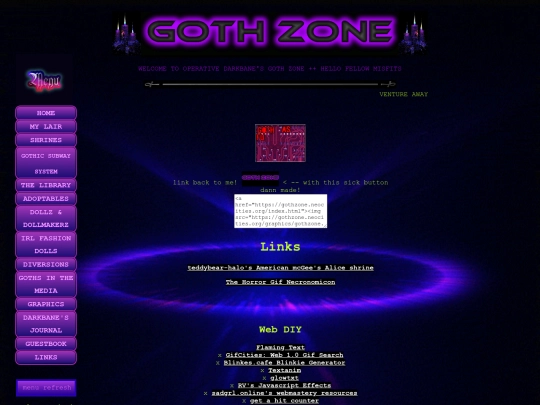 links screenshot