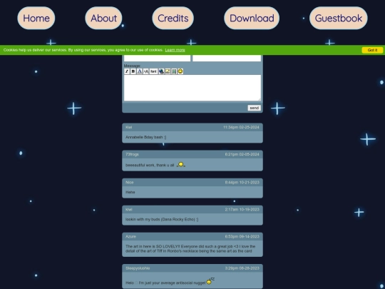 guestbook screenshot