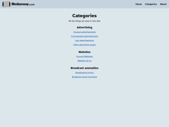 categories screenshot