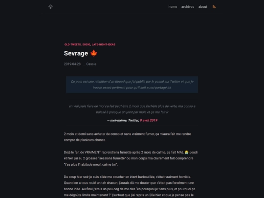 sevrage screenshot